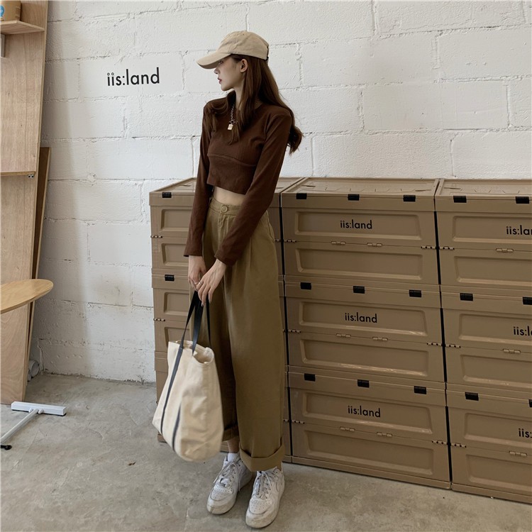 Quần Dài Ống Rộng Màu Trơn Phong Cách Hàn Quốc | BigBuy360 - bigbuy360.vn