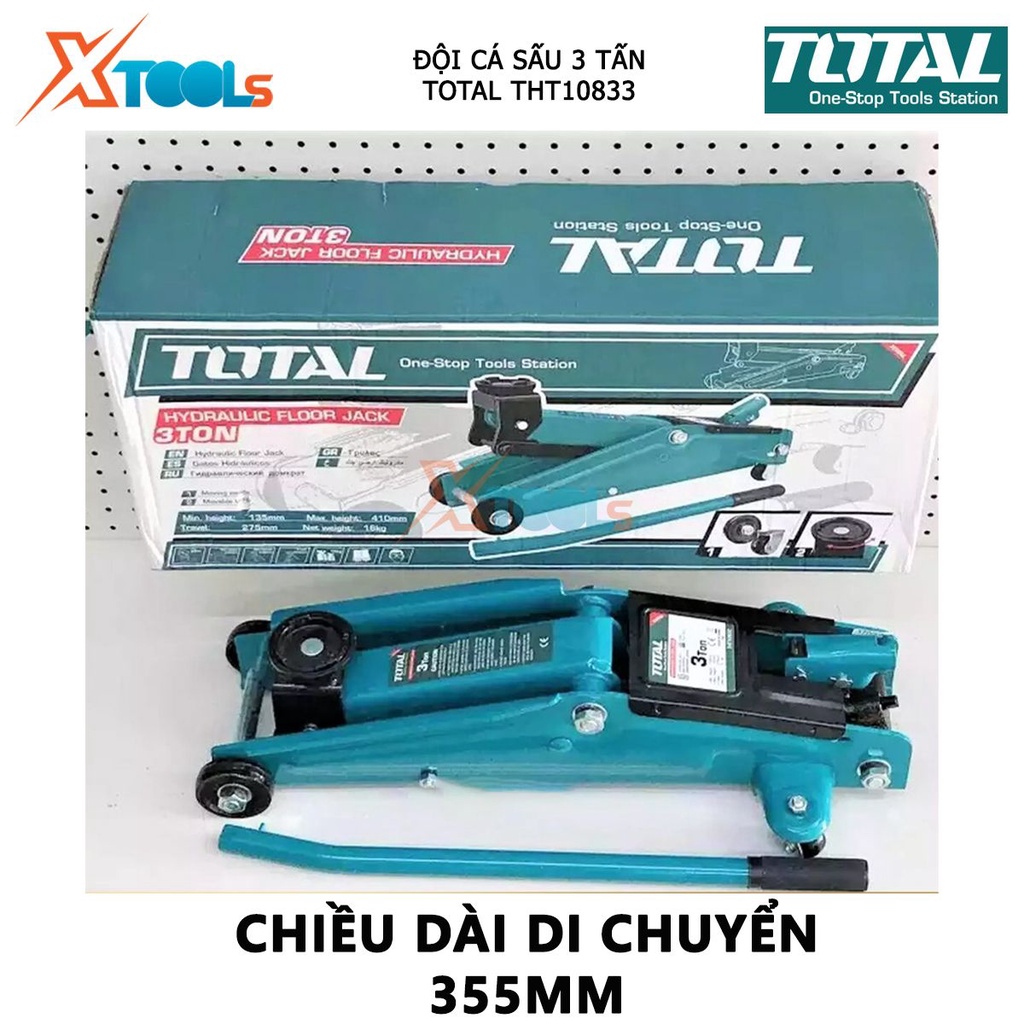 Con đội cá sấu 3 tấn TOTAL THT10833 kích cá sấu khả năng đội 3 tấn kích nâng các vật nặng trọng lượng lớn, cồng kềnh, câ