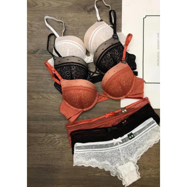 Bộ đồ lót Vicky ren mút kép siêu đẩy - BL