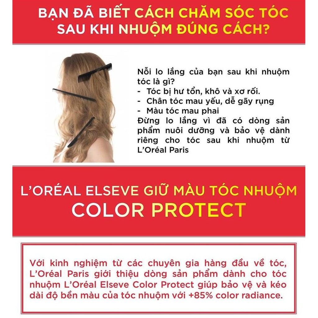 Dầu gội L'Oreal Paris ELSEVE COLOR PROTECT 7 WEEKS PROTECTING SHAMPOO Giữ màu tóc nhuộm 330 ml