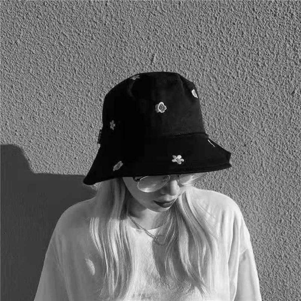 Nón Bucket Chất Liệu Cotton Thêu Hoa Phong Cách Hàn Quốc Cho Nữ