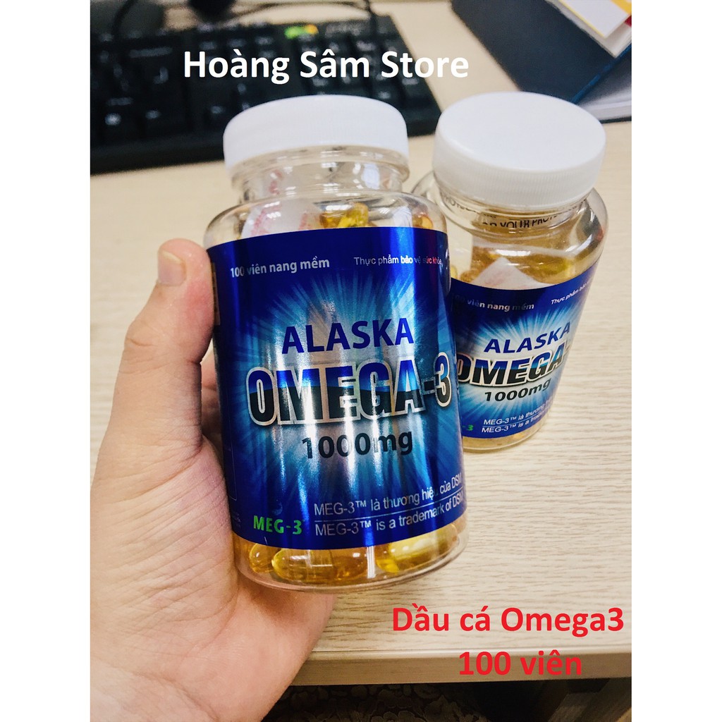 Viên dầu cá omega 3 Alaska 1000mg giúp bổ mắt lọ 100 viên