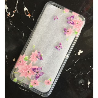 iPhone 6 plus / 6s plus ốp lưng dẻo trong suốt đính đá hoa văn