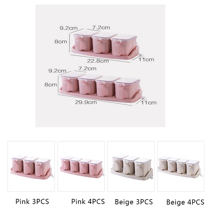 Set 3/4 hũ đựng gia vị nấu ăn tiện lợi và dễ thương | BigBuy360 - bigbuy360.vn