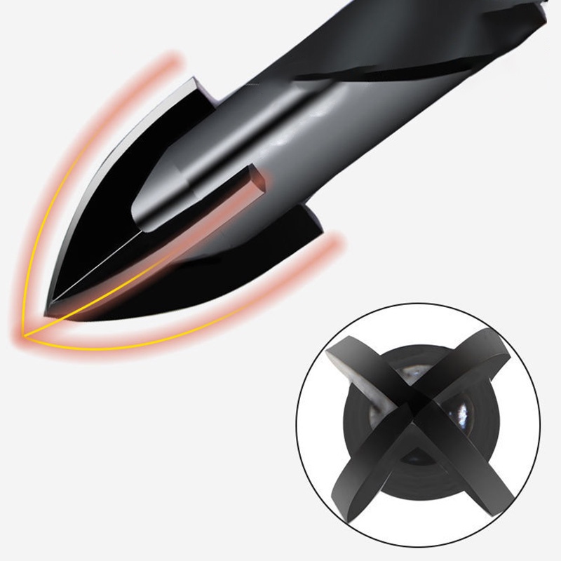 Bộ 5 mũi khoan đa năng chân lục giác 4 cạnh thép đen Nhật, khoan sắt, khoan kính thủy tinh, gạch men đá gốm