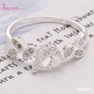 Nhẫn bạc Ý 925 Bạc Xinh Huệ Ngân - Nụ hoa mùa xuân S16068