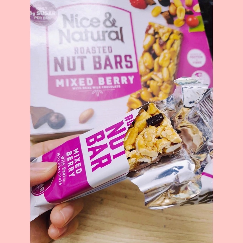 Thanh Ngũ cốc protein giảm cân NICE & NATURAL thay thế bữa ăn 🌰 hộp 6 gói - nhập Úc