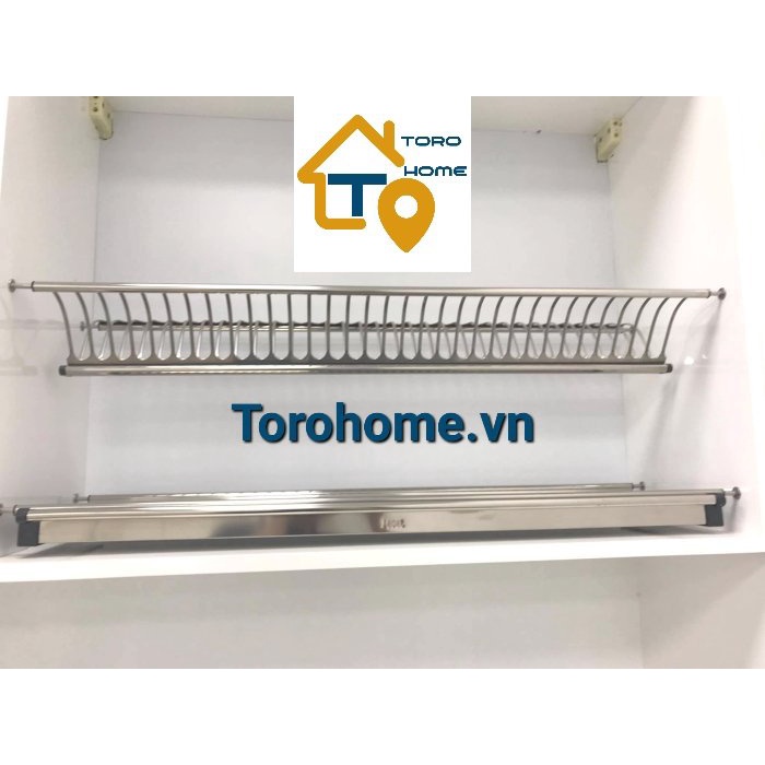 Kệ chén inox 304, Kệ bát inox 304 loại 2 tầng dạng Tấm Cao cấp TORO HOME, Cam kết chất liệu inox Chuẩn 304