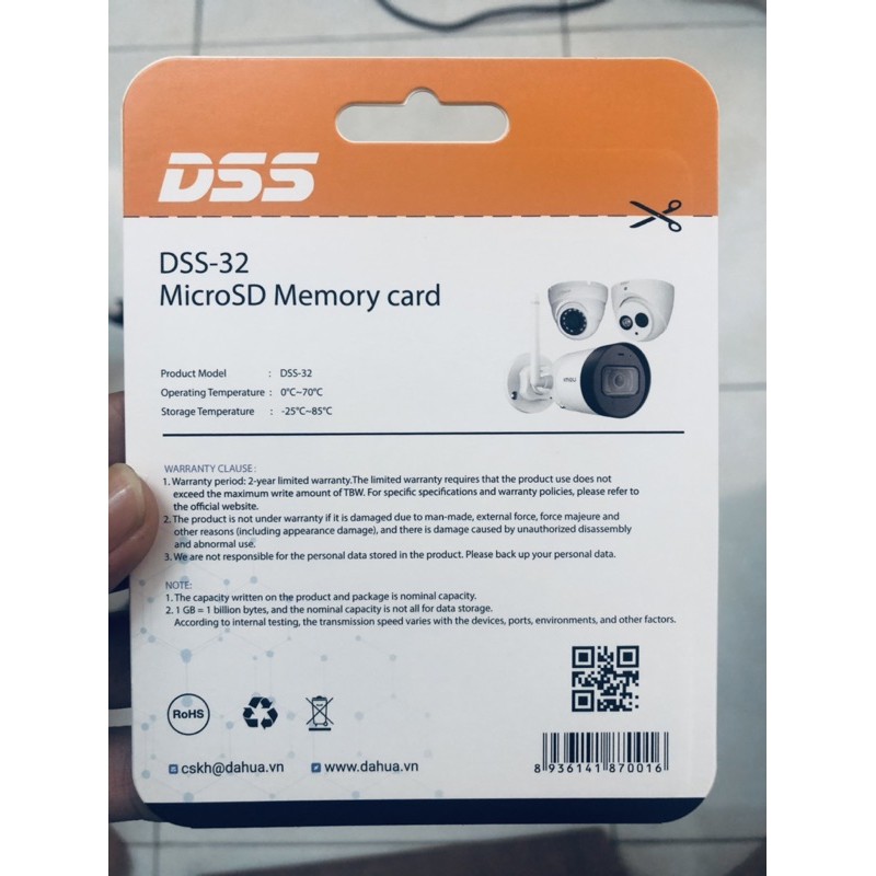 Thẻ nhớ 32GB DSS , Thẻ DSS 32g class 10