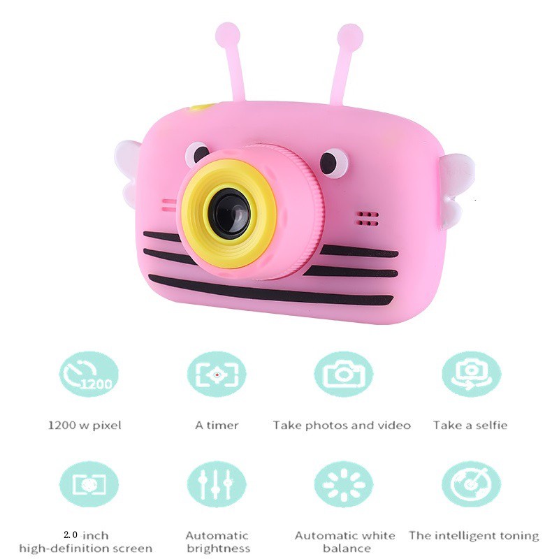 Máy ảnh kỹ thuật số Mini 12MP 32g hình gấu/ ong dễ thương cho bé | BigBuy360 - bigbuy360.vn