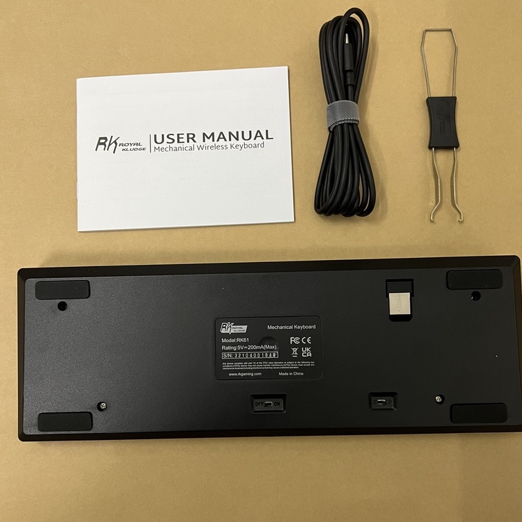 KIT RK61 RGB - Kít bàn phím cơ Royal Kludge RK61 RGB Hotswasp 3pin/5pin kết nối 3 Mode bluetooth 5.0, USB 2.4G và Cáp C