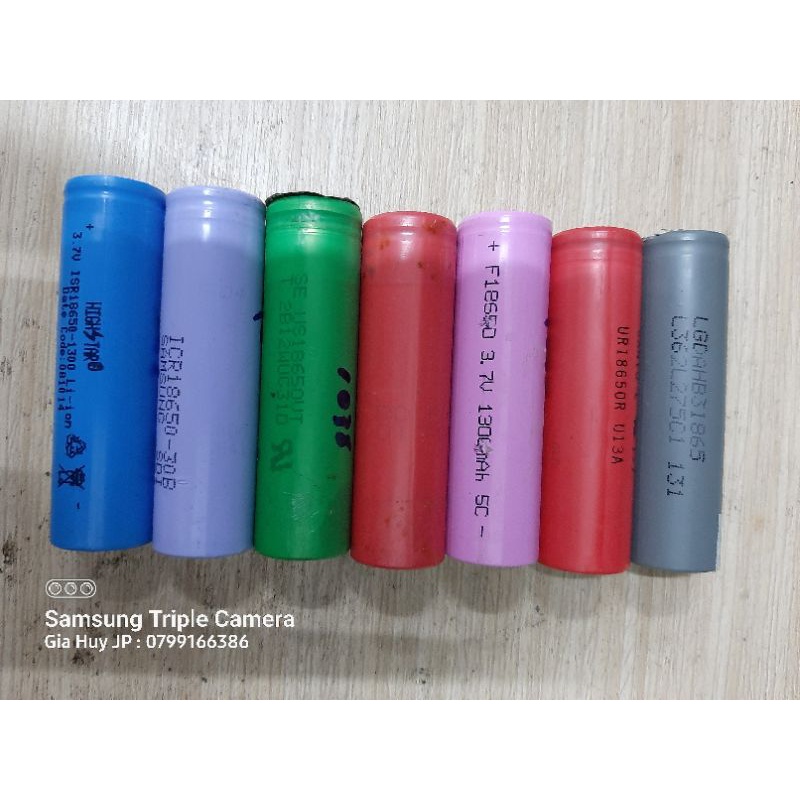 Cell Pin 18650 cũ 3.7v đã qua sử dụng dùng chế sạc dự phòng, đèn pin, đèn led....