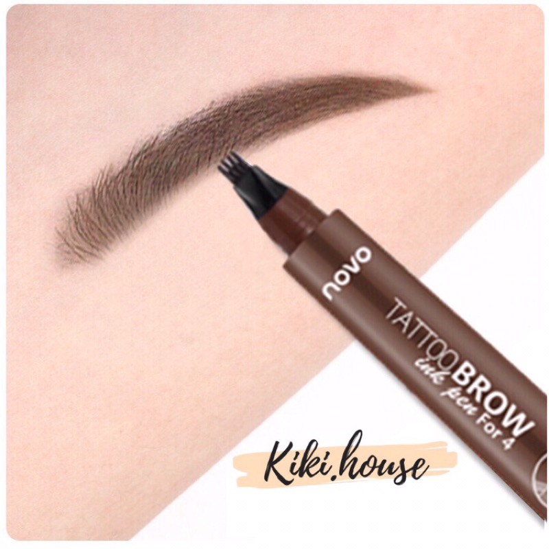 SIÊU LÂU TRÔI_ Bút kẻ mày phẩy sợi Novo Tattoo Watterproof Brow Ink Pen For 4 CHỐNG NƯỚC