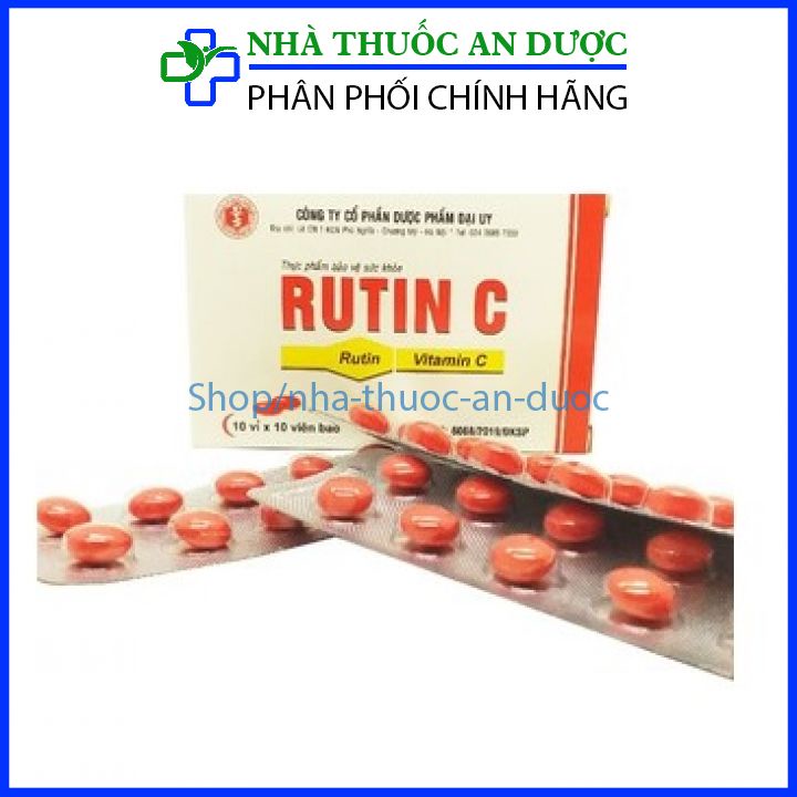 Viên uống Rutin C Rau má hỗ trợ giúp nhuận tràng, giảm táo bón, hỗ trợ giảm nguy cơ bị trĩ - Hộp 30 viên