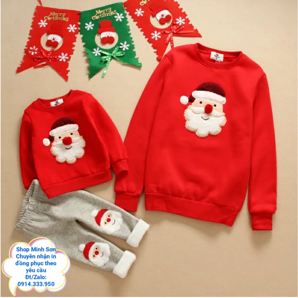 🎅👼🎅VIDEO ÁO NỈ GIA ĐÌNH ÔNG GIÀ NOEL, NGƯỜI TUYẾT, CHIM CÁNH CỤT, MERRY CRISTMAS ÁO NỈ ĐÔI  LOẠI 1 ĐỦ MÀU ĐỦ SIZE