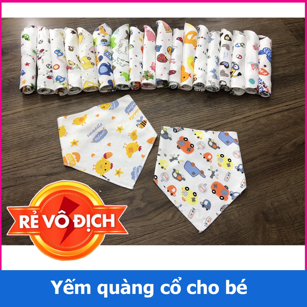 1 yếm quàng cổ cho bé cài nút vải cotton