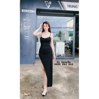 đầm body xẻ tà 2 dây