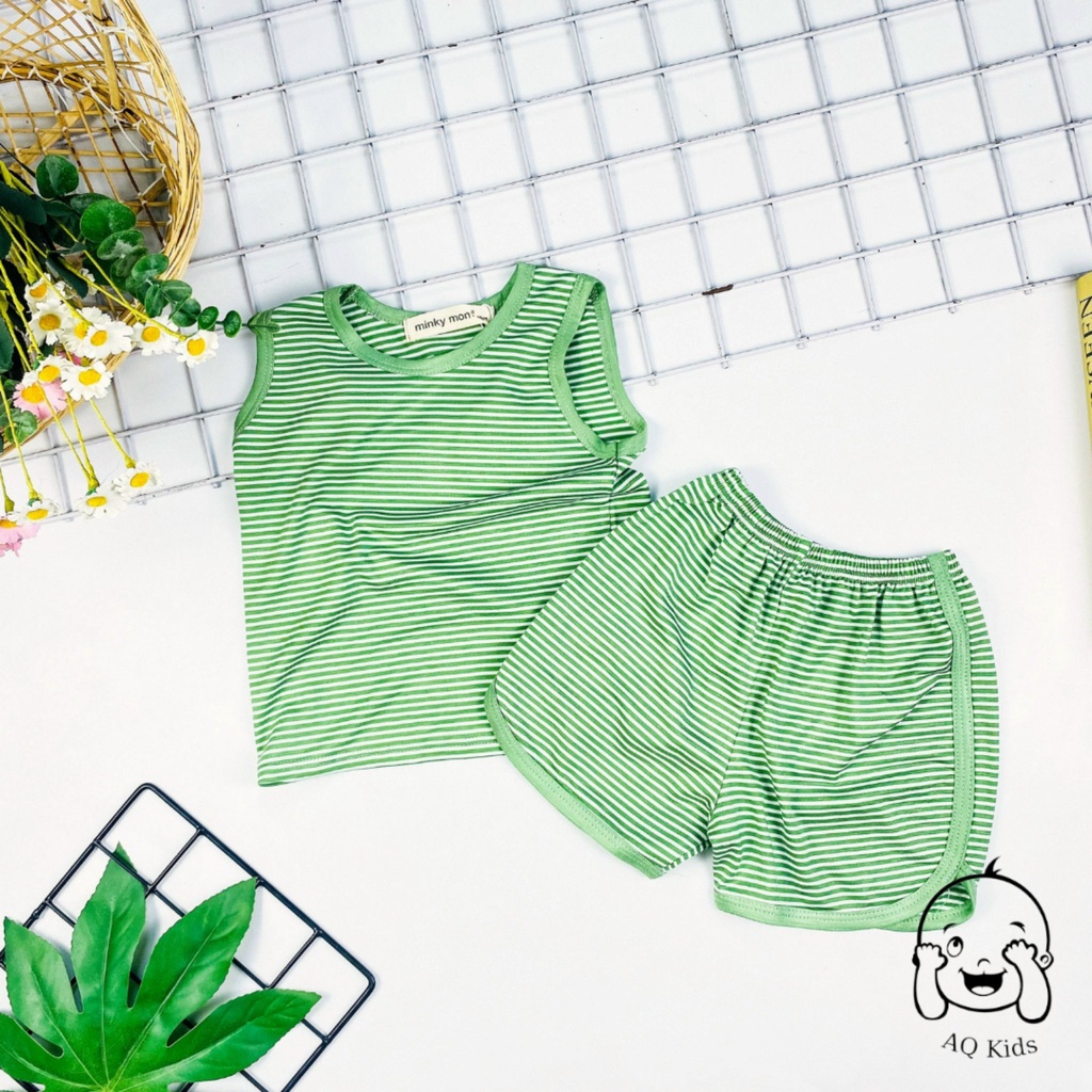 [BÉ 8-19KG] Bộ Ba Lỗ Sọc Vải Thun Lạnh Minkymom Cho Bé Size 80-120 Từ 8-19kg Unibaby BLSN