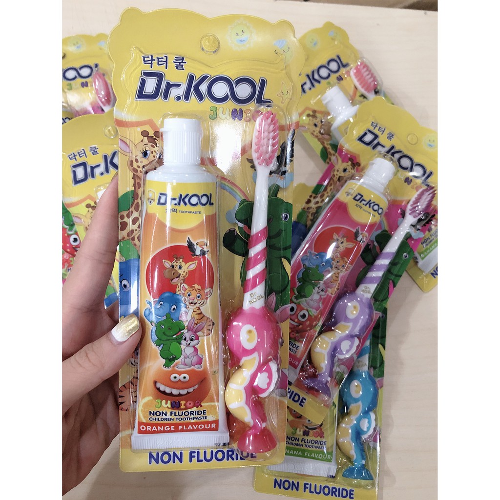 Set kem đánh răng Dr.Kool 75g + Bàn chải cho bé