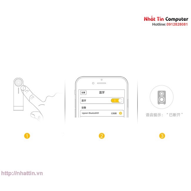 Thiết bị nhận Bluetooth 4.1 Music Receiver Aux Ugreen 30347 Cao cấp