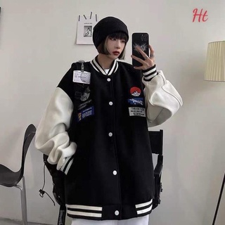Áo bomber phối tay trắng cậu bé Ht