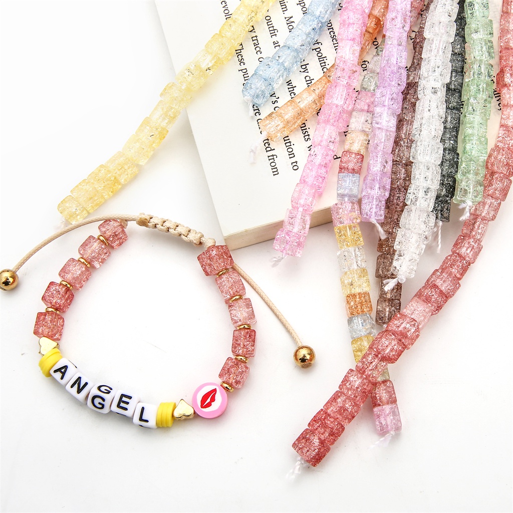 Chuỗi Hạt Vuông Mặt Kính Lấp Lánh Dùng Làm Trang Sức Thủ Công