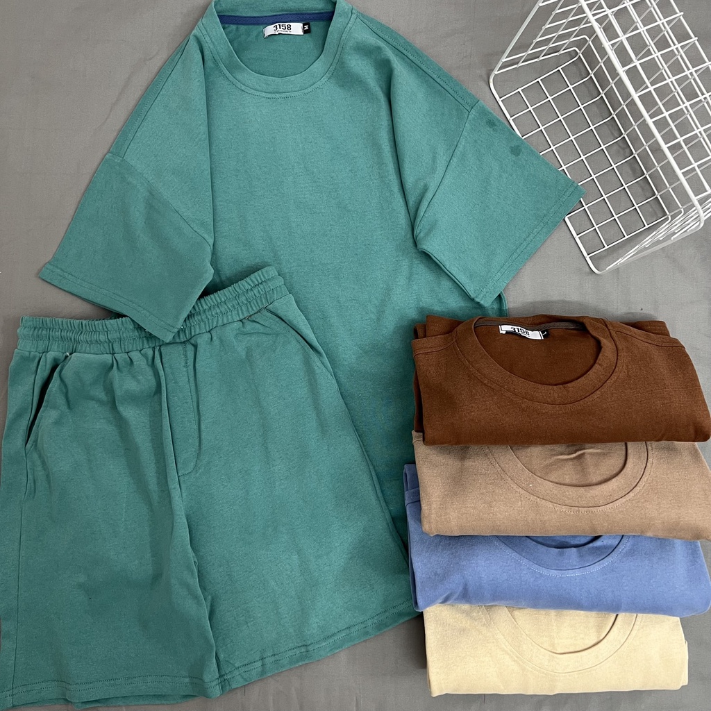 Bộ Áo Quần basic trơn nhiều màu MEANSTORE set đồ unisex nam nữ dáng rộng form oversize phong cách Ulzzang Hàn Quốc