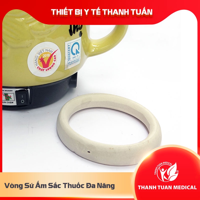 Vòng Sứ Ấm Sắc Thuốc Đa Năng Trường Thọ – Giúp Cô Đặc Thuốc - Tiện dụng cho tất cả các loại Ấm thuốc