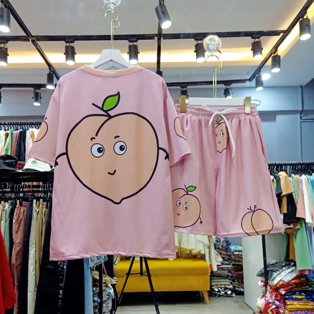 Bộ đùi áo quần mẫu trái đào siêu cute hàng đẹp như hình