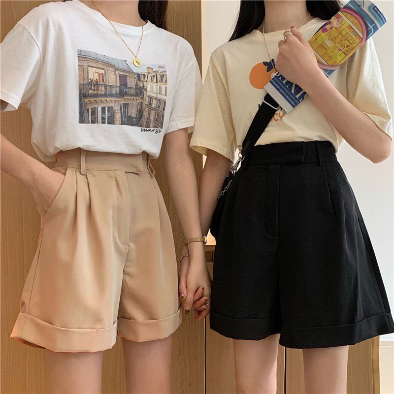 Quần Shorts Phối Lưng Chun Phong Cách Hàn Quốc | BigBuy360 - bigbuy360.vn