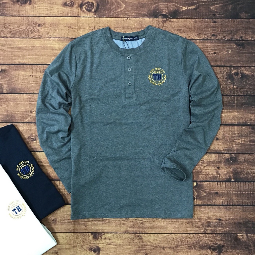 [XẢ KHO] Áo thun nam tay dài hàn quốc logo thêu cao cấp RKL028