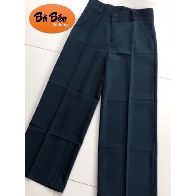 Quần ống rộng khoá trước 2 khuy cạp cao