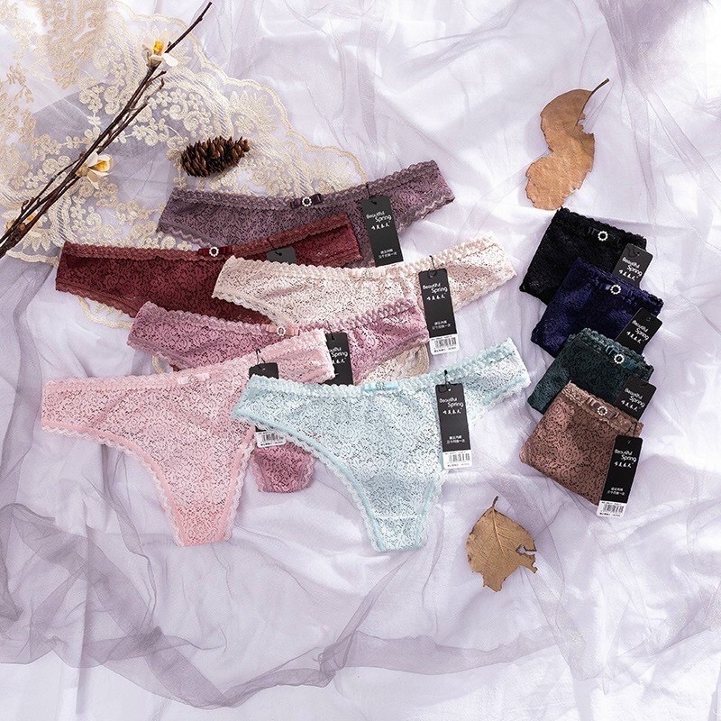 Combo 3 quần lọt khe - quần chip  ren mềm gợi cảm, secxy by SUMO Underwear - Q8031 Spring. Ảnh và video thật