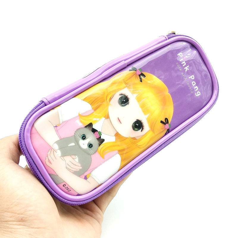 Bóp Viết Teen Hình Đứng - Mẫu 3 - Màu Tím - OEM