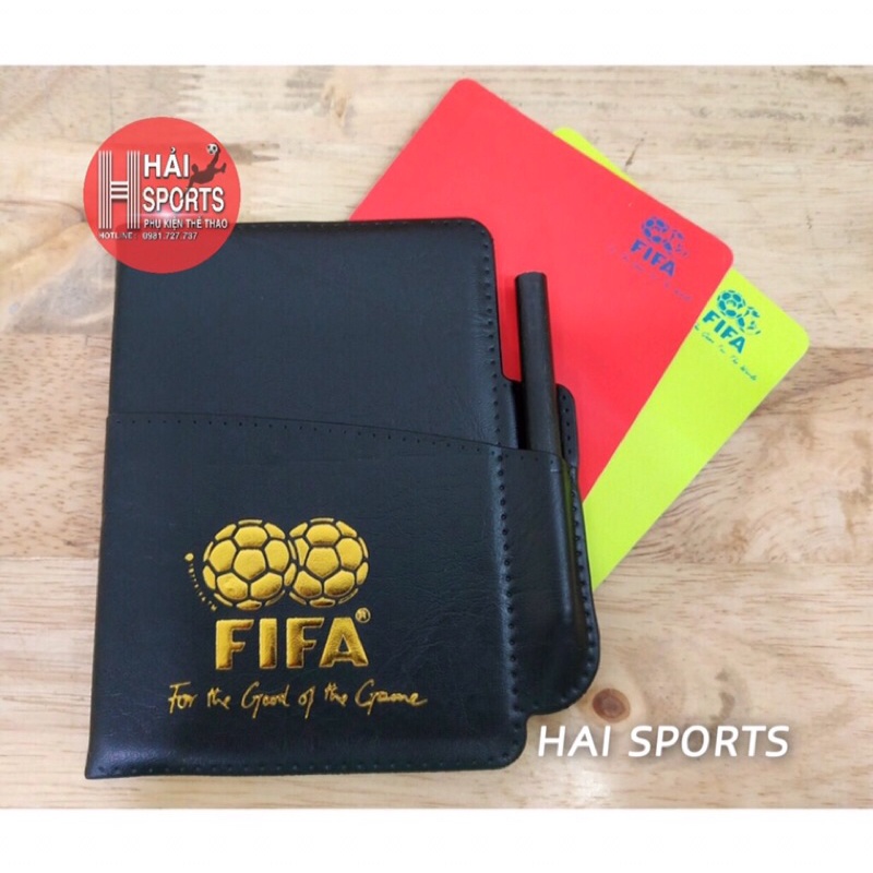 Thẻ trọng tài bóng đá FIFA kèm bút và sổ -Thẻ đỏ thẻ vàng dùng cho trọng tài bóng đá