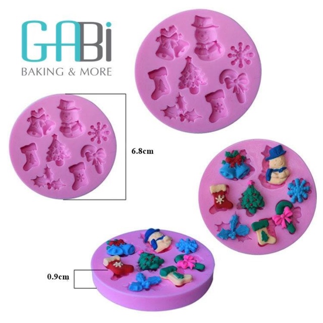 Khuôn fondant Chủ đề Noel 8 hình