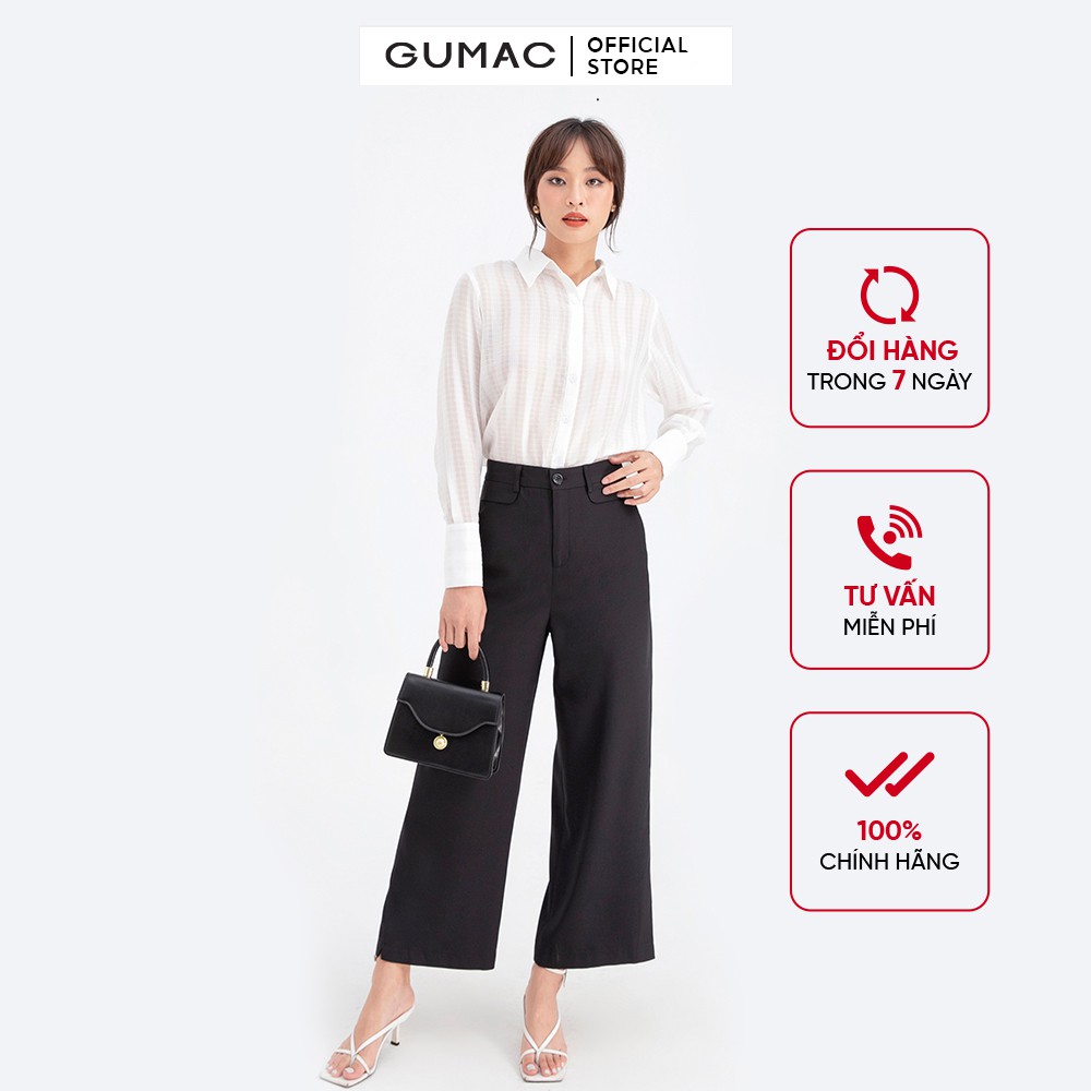 [Mã WABRGU72 giảm 10% tối đa 50k đơn 250k] Quần ống suông xẻ lai GUMAC QB617 | BigBuy360 - bigbuy360.vn