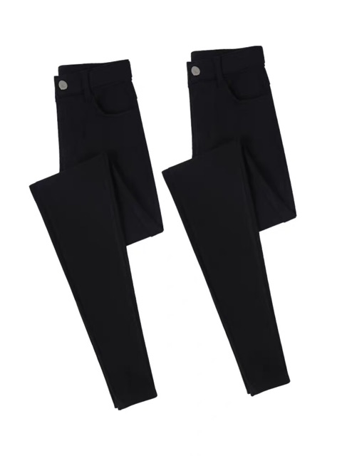 Quần Legging Giả Jeans Lót Lông/Không Lót Lông Cạp Cao Ôm Dáng Dày Dặn Co Giãn Tốt | BigBuy360 - bigbuy360.vn