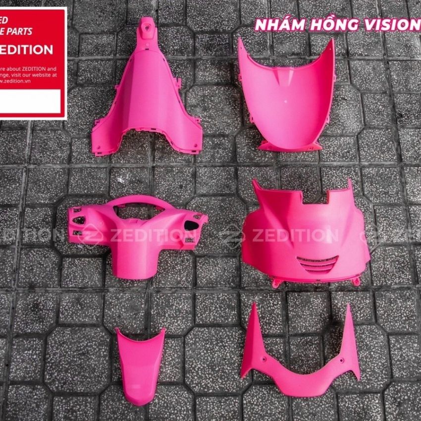 Dàn nhựa nhám màu cam,hồng,xanh ngọc Vision 2022 Dattienkha shop bộ nhựa nhám trang trí xe nổi bật
