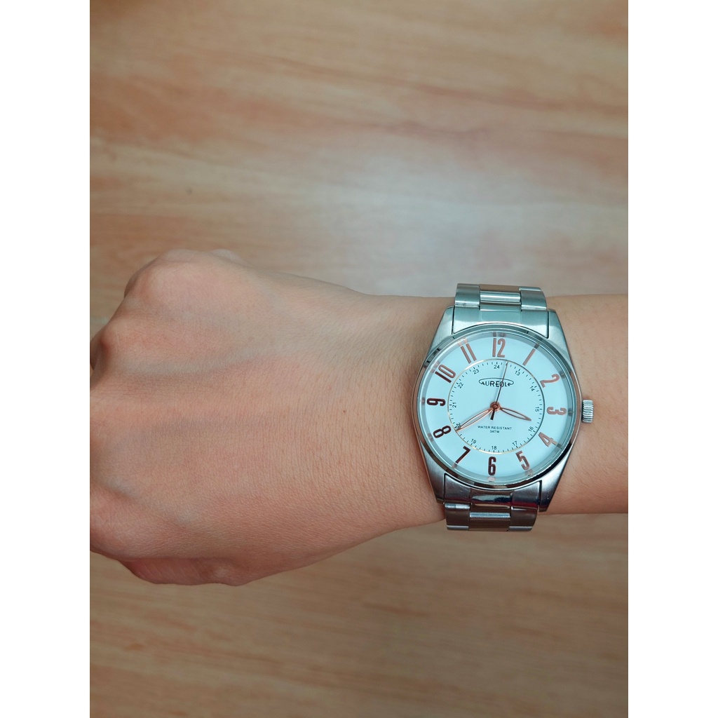 Đồng hồ nam Aureole chạy pin hàng Si