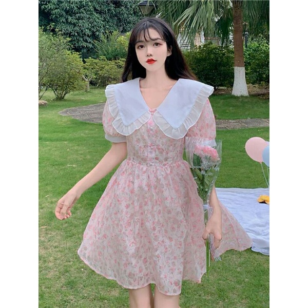 Váy hoa cổ bèo tiểu thư 💖