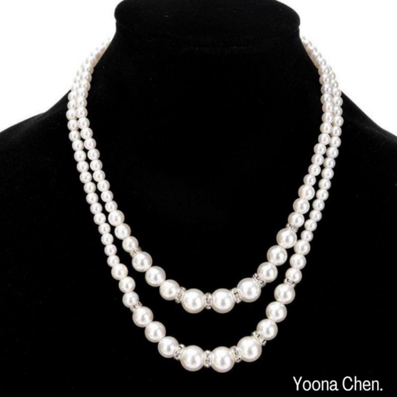 Chuỗi hạt dự tiệc cao cấp sang chảnh, Dây chuyền Yoona Chen phối cùng đầm váy đẹp