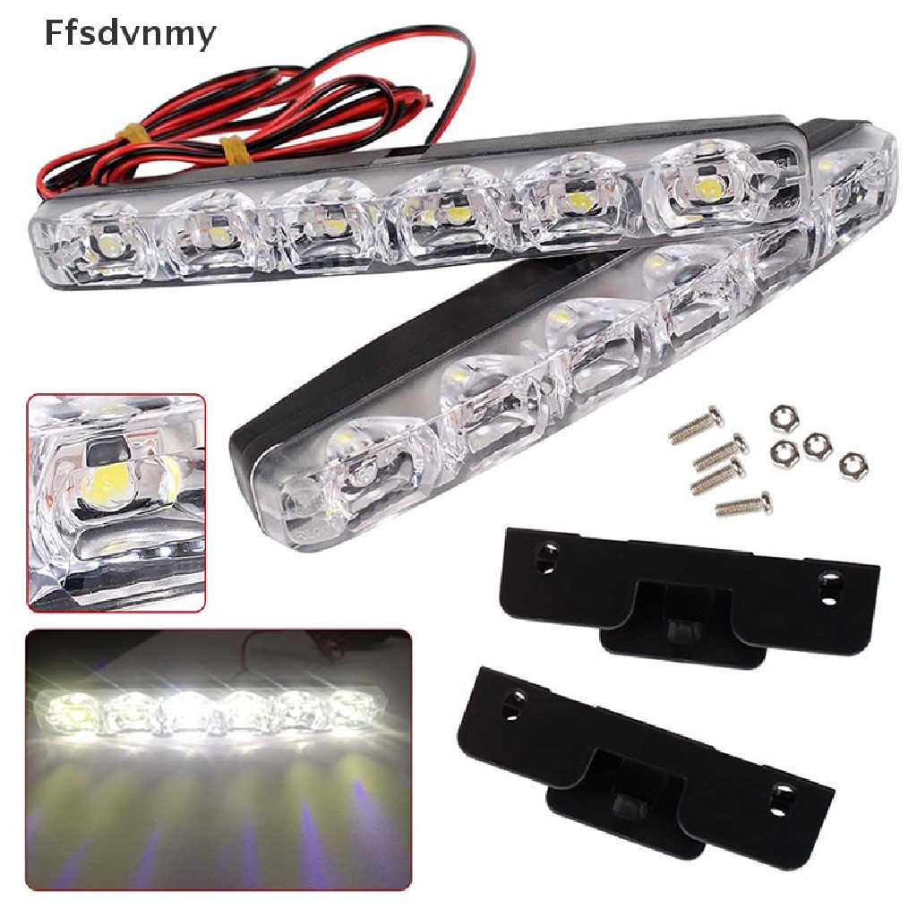 Bộ 2 đèn LED DRL 12V 6 bóng cho xe hơi
