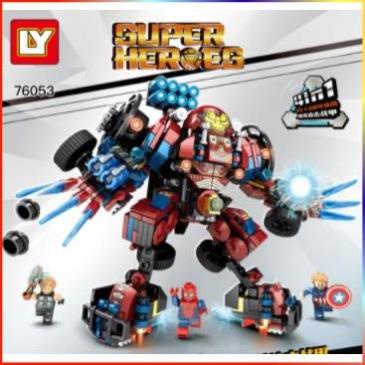 Bộ đồ chơi lắp ráp xếp hình non lego siêu anh hùng 76053/ người sắt hợp thể ironman/ spiderman