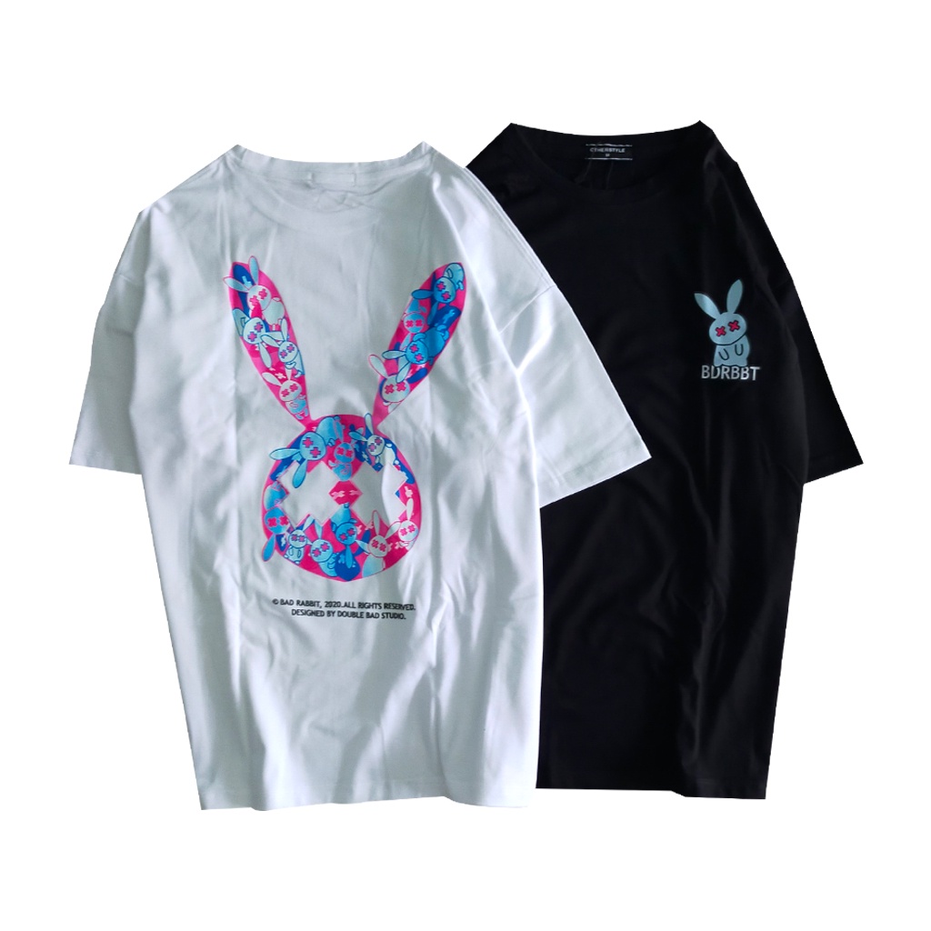 Áo thun unisex tay lỡ form rộng bad rabbit, áo phông phom rộng cổ tròn chất cotton mềm mịn giá rẻ thương hiệu Otherstyle