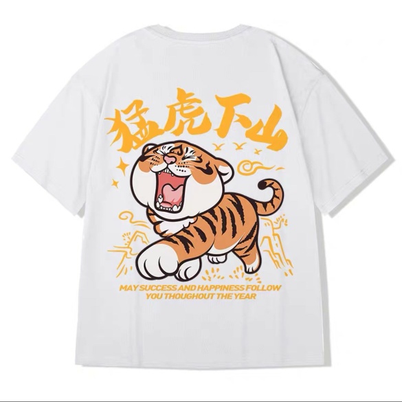 Áo Thun Tay Ngắn Cổ Tròn Dáng Rộng In Họa Tiết Hoạt Hình Phong Cách Hip Hop Thời Trang Mùa Hè Cho Nam (M-8XL)