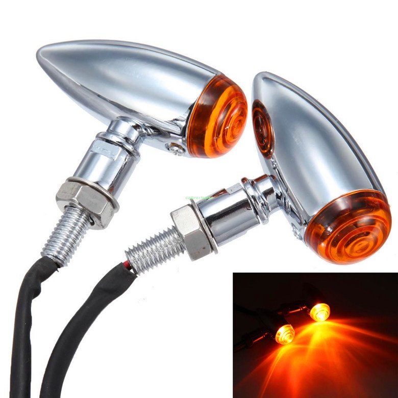 Cặp xi nhan led mô tô hỏa tiển nhôm đúc nguyên khối cao cấp