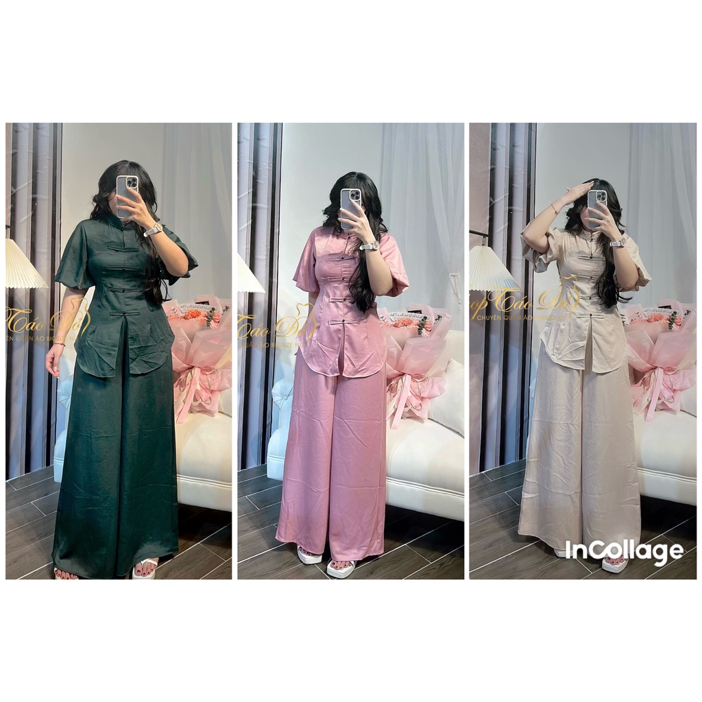 (TÁO ĐỎ BIGSIZE 55-90KG) SET ĐỒ LAM ĐI CHÙA - PHỐI CỔ TÀU , BỘ LAM LỊCH SỬ SIÊU XINH S76 ( ảnh thật shop chụp 100%) 🍎🍎🍎
