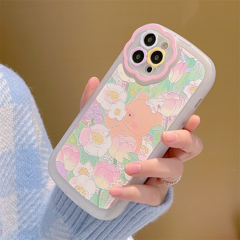 Hoạt Hình Ốp Điện Thoại Dẻo Họa Tiết Hoa Xinh Xắn Cho iphone 13 12 11 Pro Max X XR XS Max 7 8 Plus