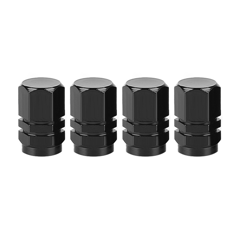 Bộ 4 Nắp Van Bánh Xe Hơi/ Xe Máy Bằng Hợp Kim Nhôm Hình Lục Giác Độc Đáo